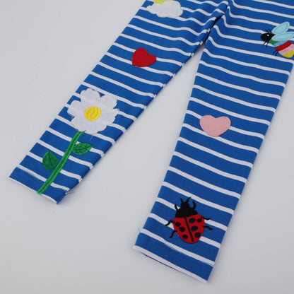 Garden Party Blue Striped Legging