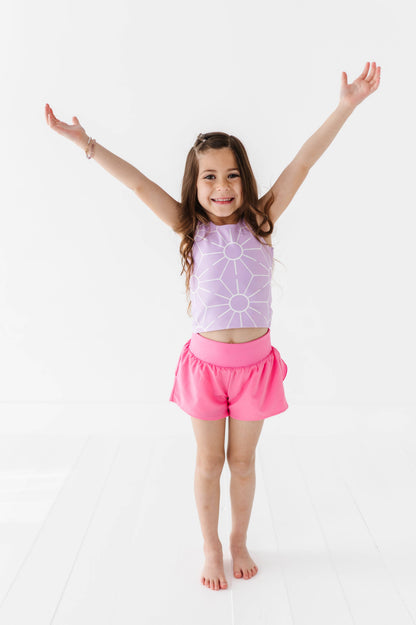 Berry Ruffle Bum Runner Shorts