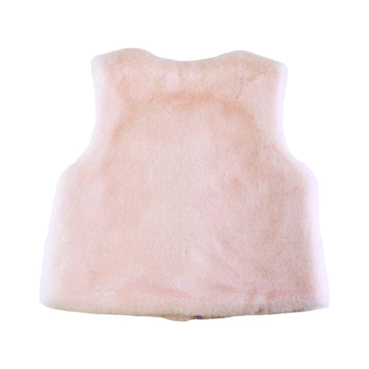 Pink Sequin Star Furry Vest