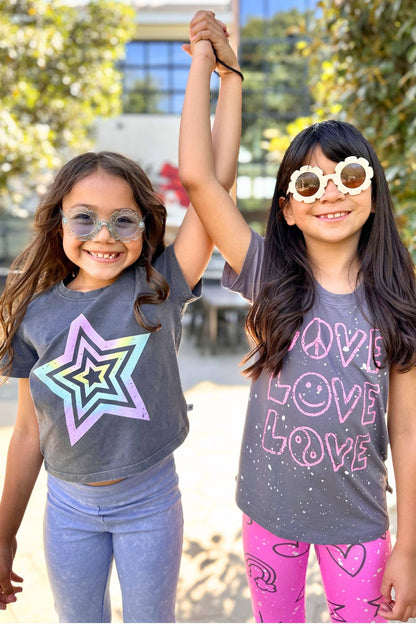 Charcoal Pink Love Splatter Modal Tee