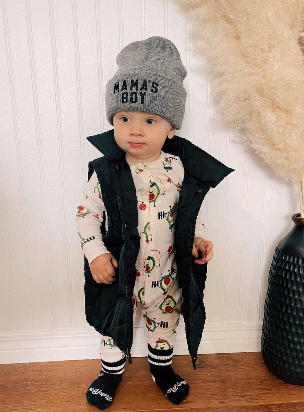 Mama's Boy Gray Beanie