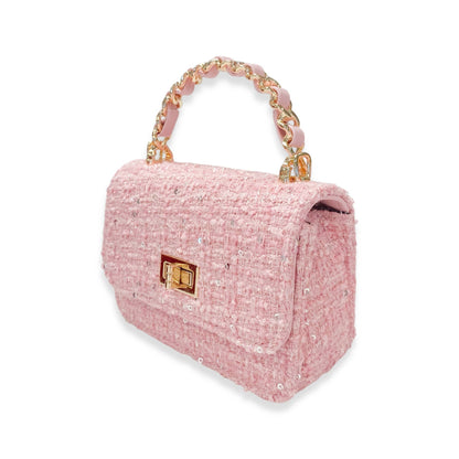 Pink Tweed & Sequins Purse