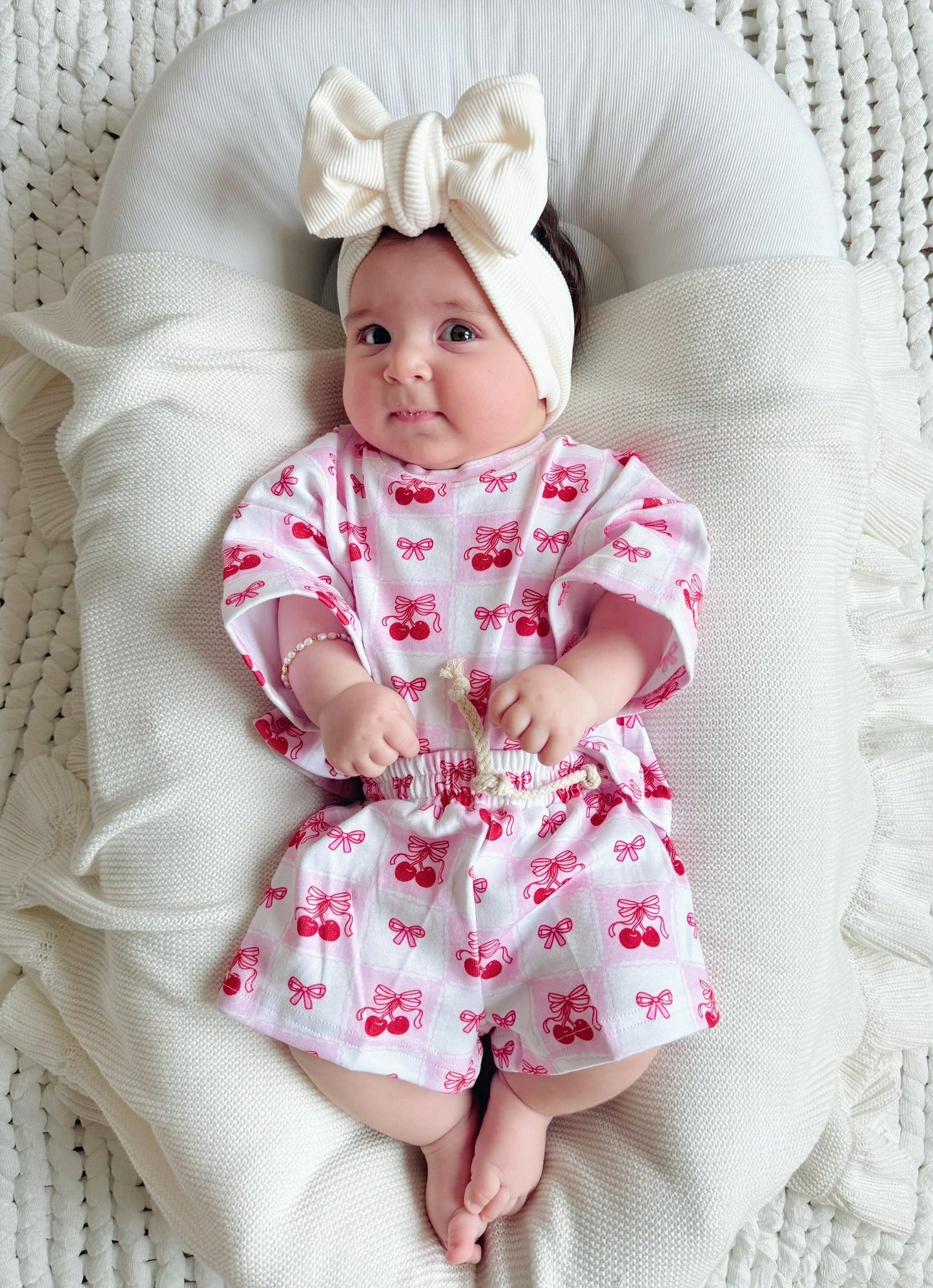 Checkered Cherry Shorts Set