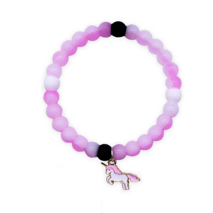 Tie Dye Glow Bubble Bracelet with Charm