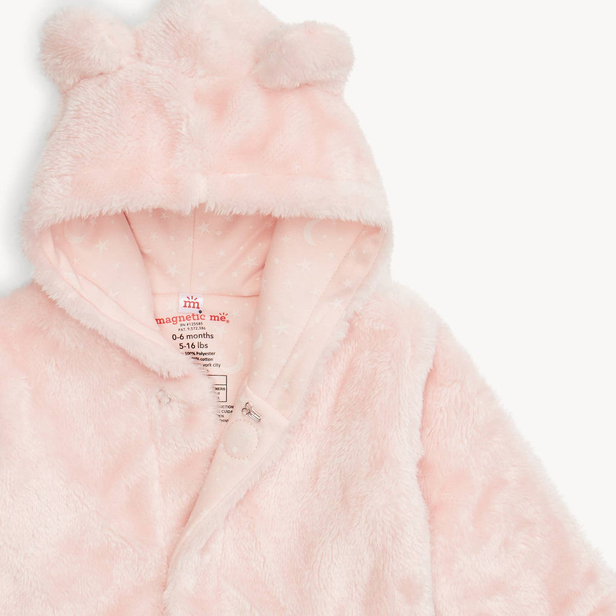 Pink Blossom Minky Magnetic Bear Jacket