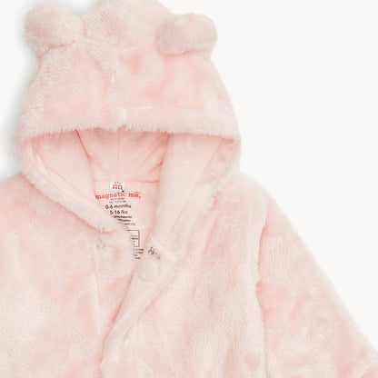 Pink Blossom Minky Magnetic Bear Jacket