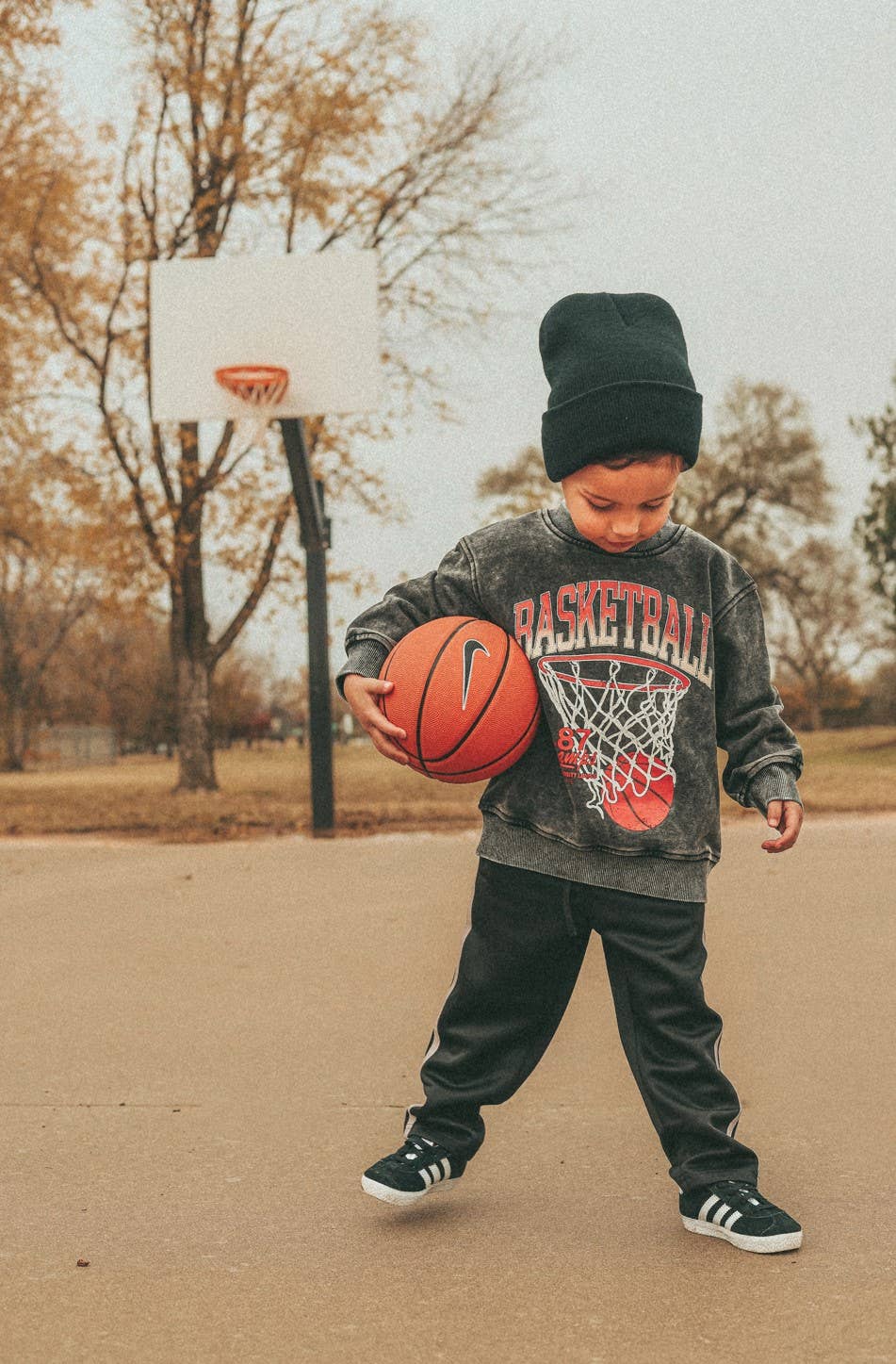 Vintage Inspired Basketball Baby Crew