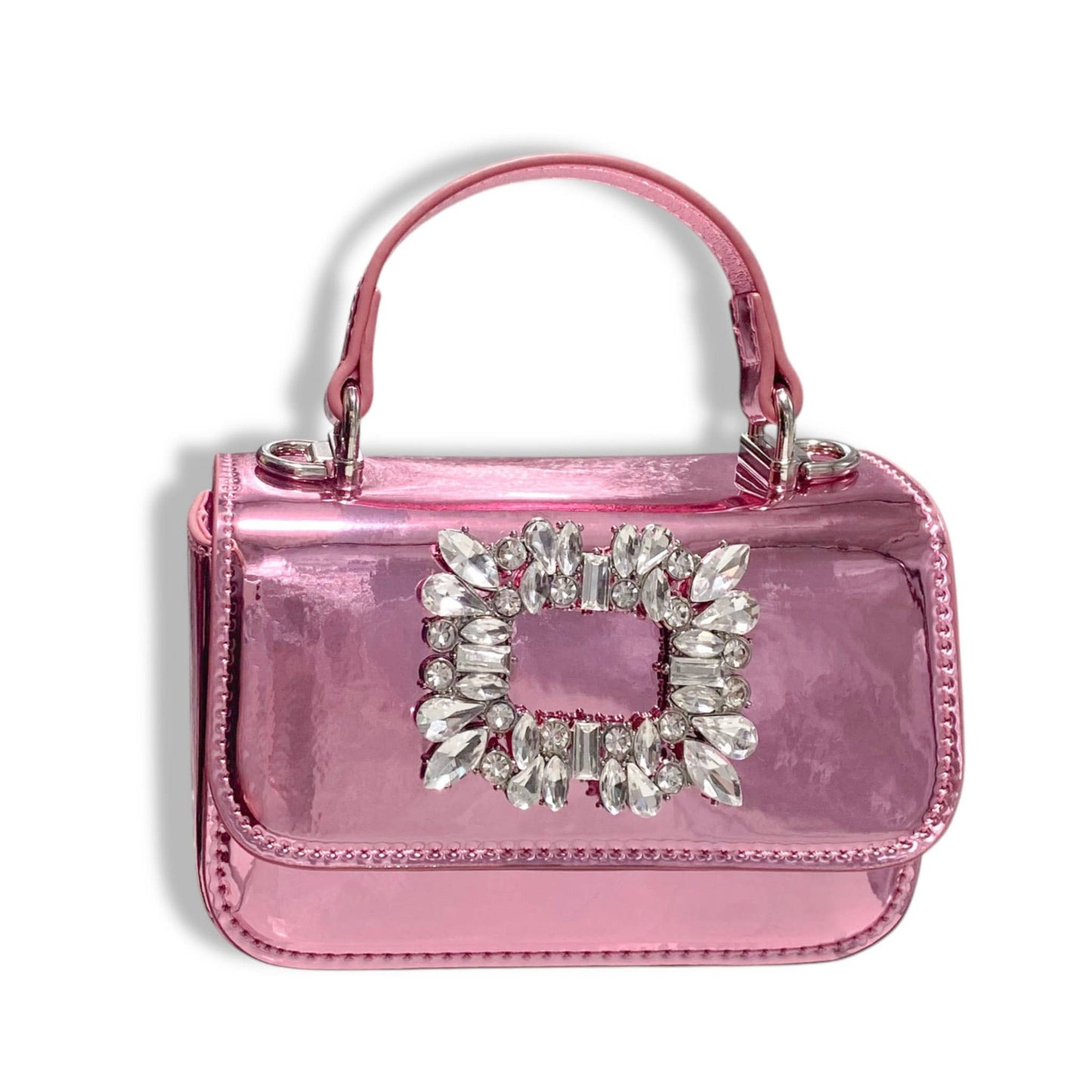 Crystal Decor Pink Patent Purse