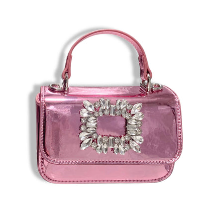 Crystal Decor Pink Patent Purse