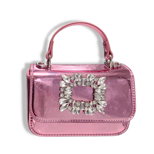 Crystal Decor Pink Patent Purse