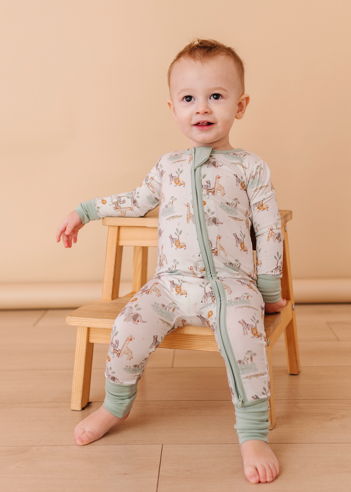 Soft Safari Bamboo Convertible Zipper Romper