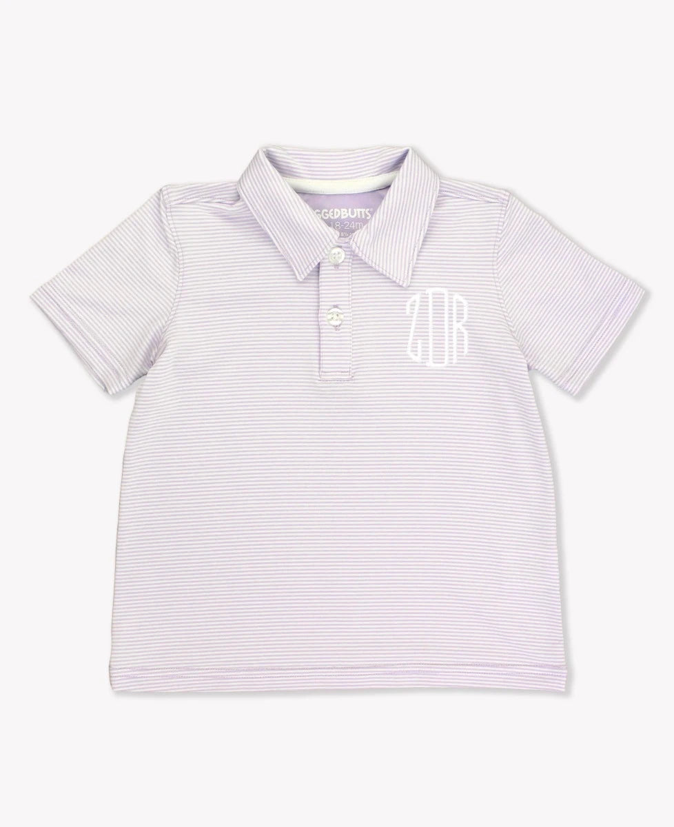 Lavender Micro Stripe Knit Performance Polo