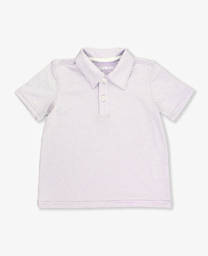 Lavender Micro Stripe Knit Performance Polo