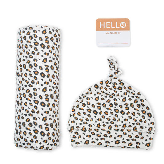 Leopard Hat & Swaddle Set
