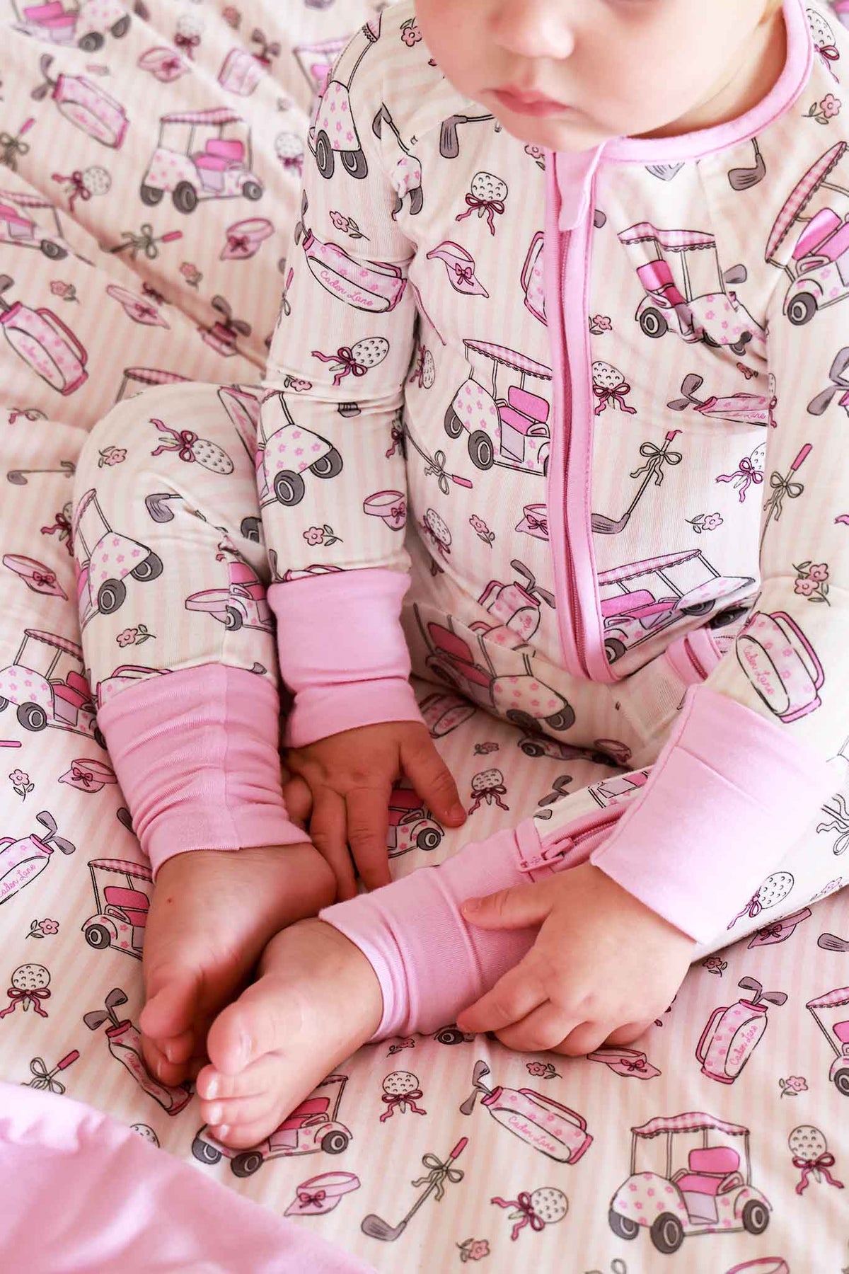 Caddie Crew Pink Convertible Bamboo Zip Romper