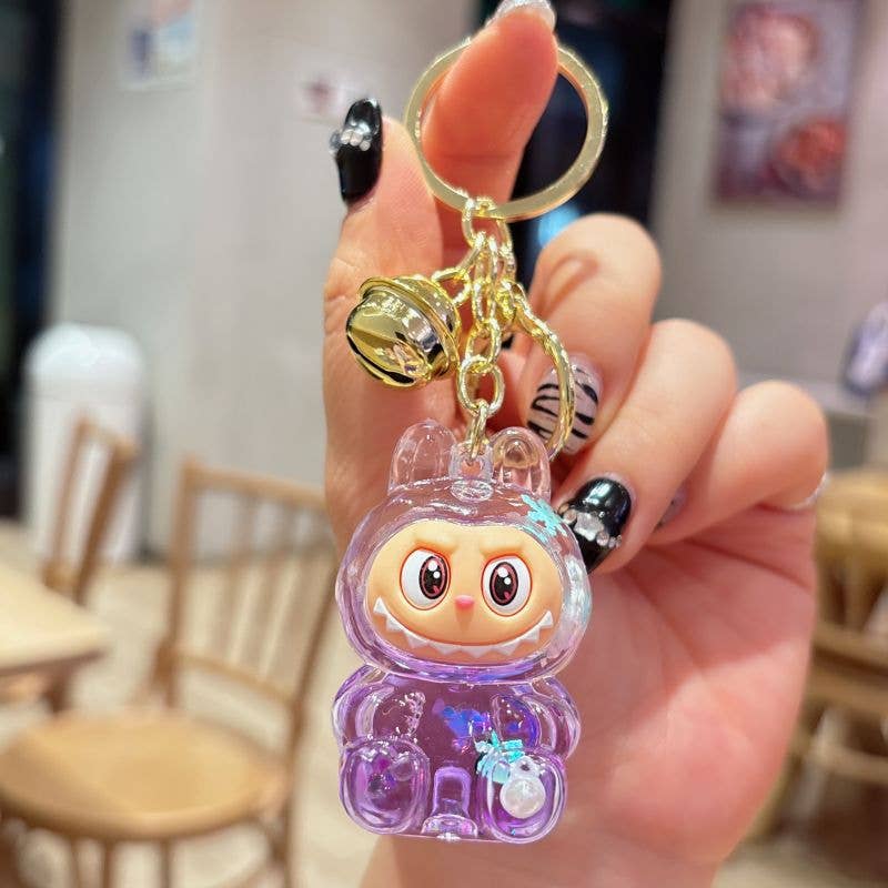 Labubu Bag Charm Keychain in Purple