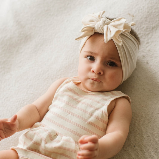 Fab-Bow-Lous® Soft Stretch Headband in Oatmeal