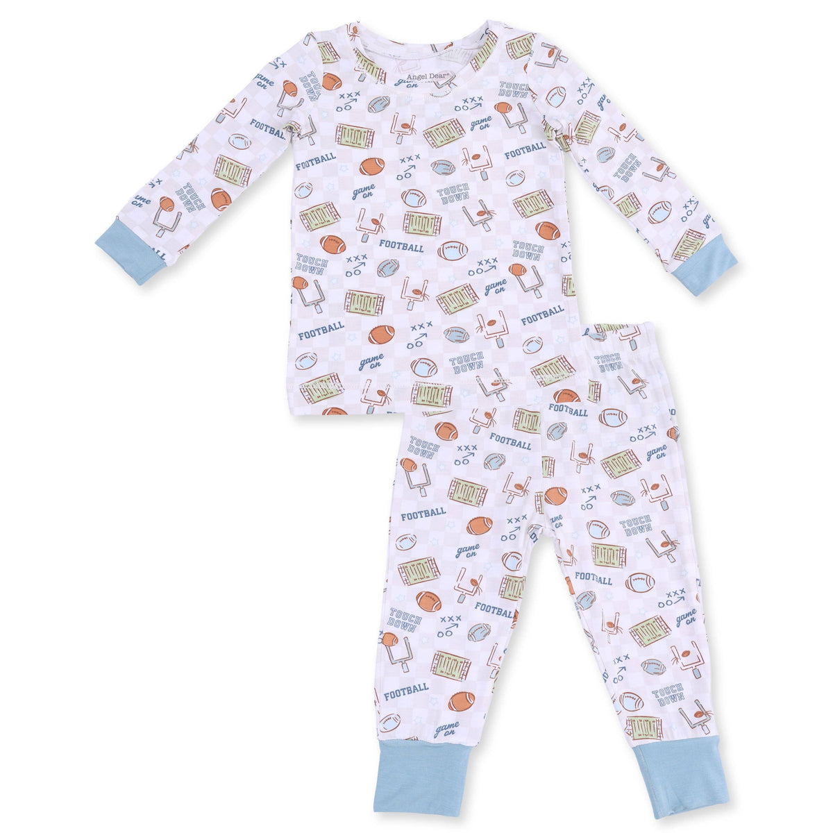 Football Check Bamboo Pajama Set