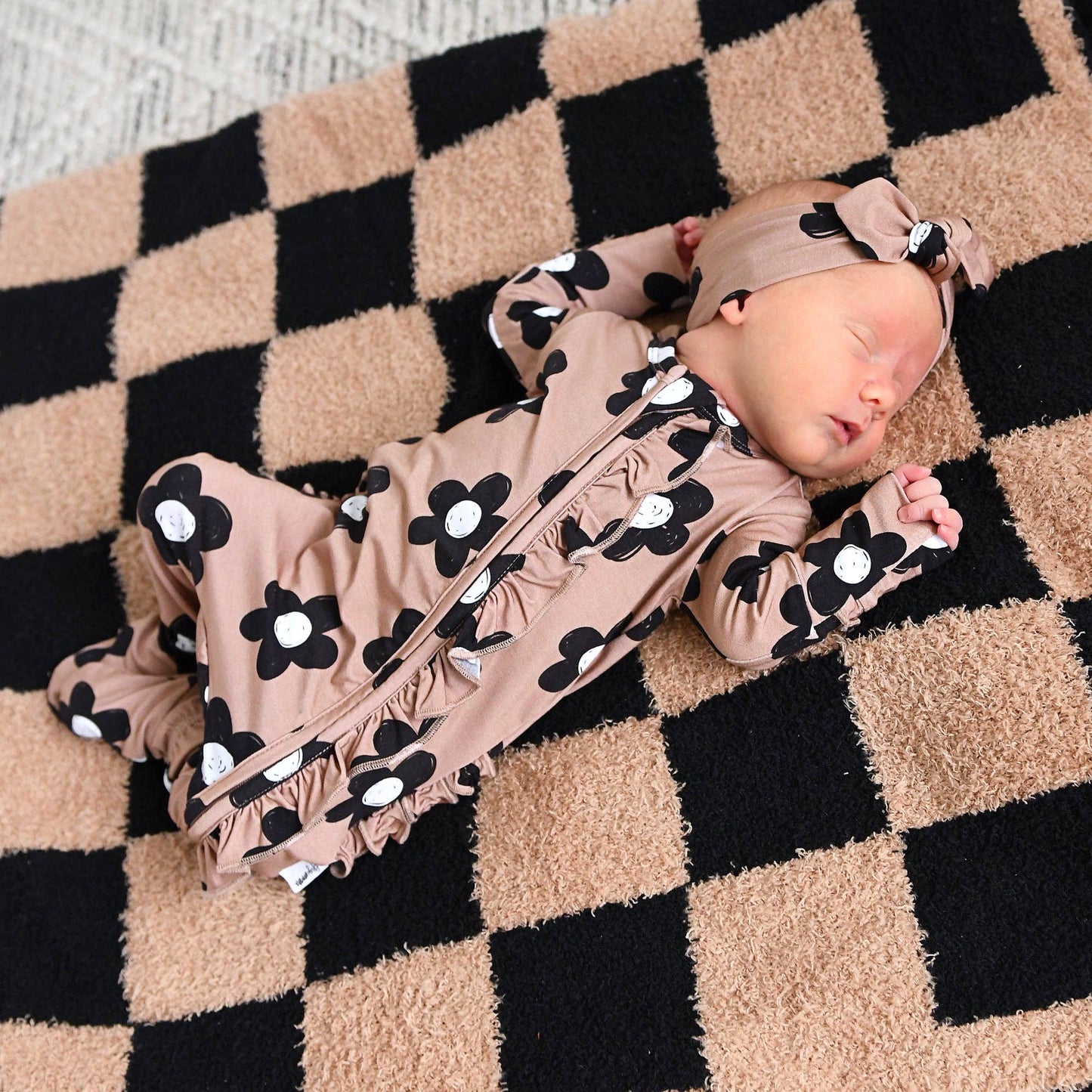 Coco Flowers Ruffle Bamboo Zip Romper