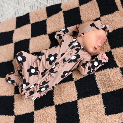 Coco Flowers Ruffle Bamboo Zip Romper