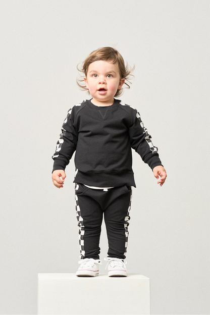 Black Side Checkered Baby Pullover