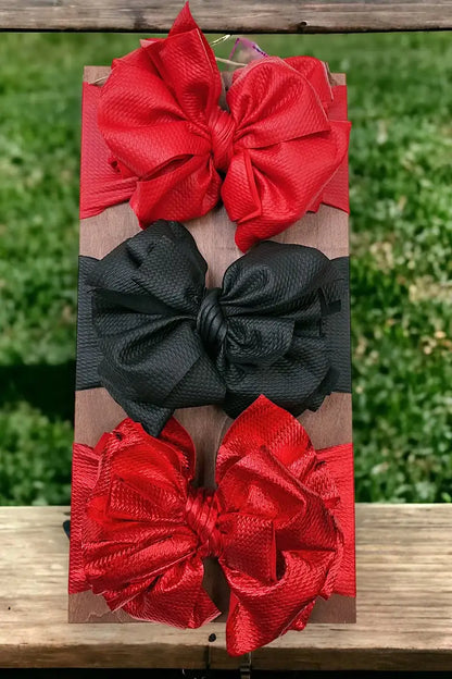 Metallic Red Bow Headband