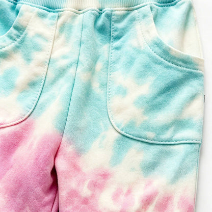 Pastel Tie-Dye Ruffle Jogger Set