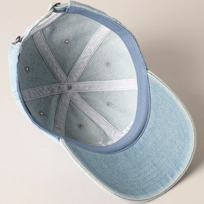 Denim Embroidered 'Mini' Hat