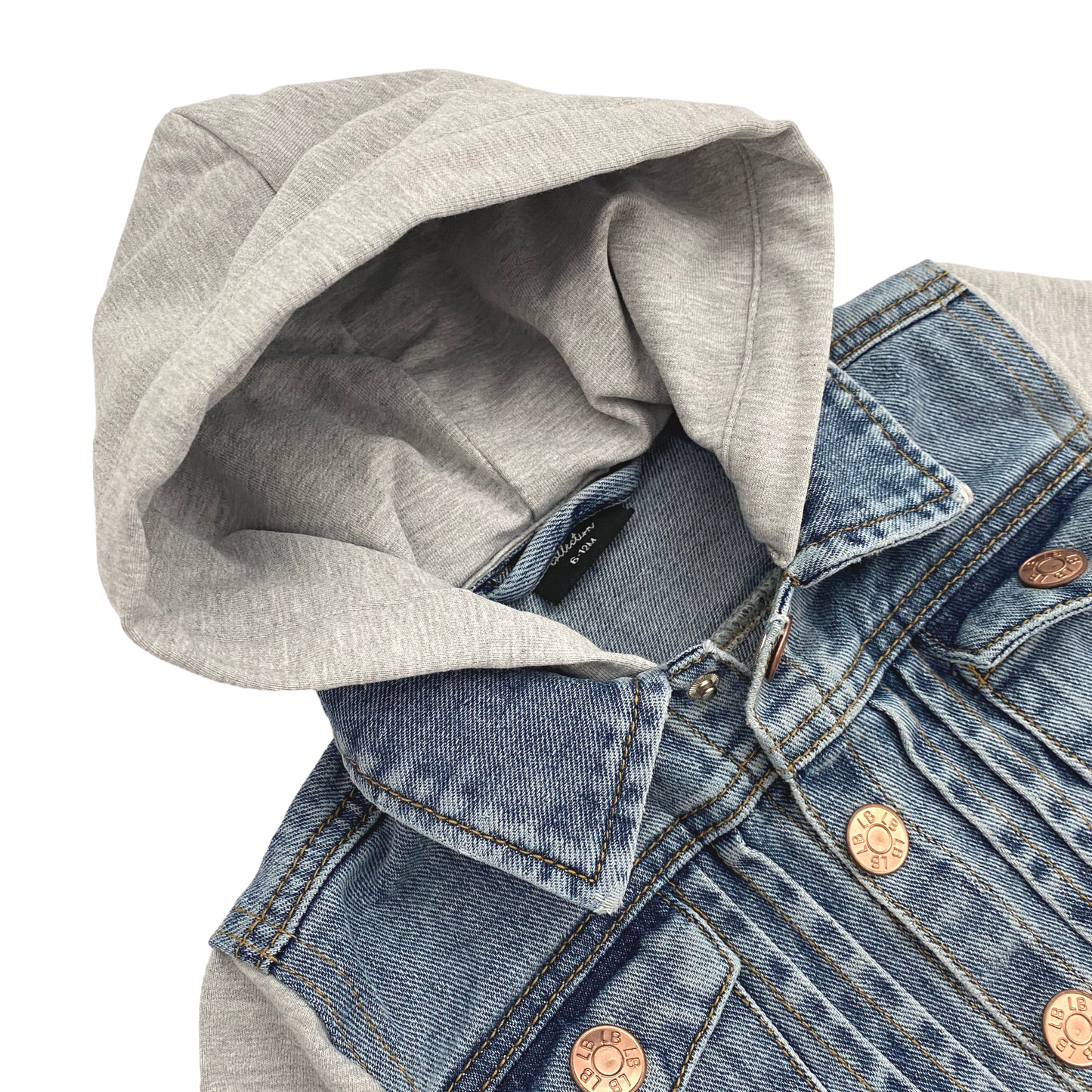Grey Hooded Denim Jacket