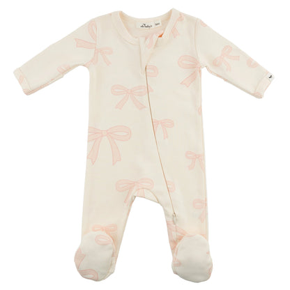 Big Bows Pink Footie