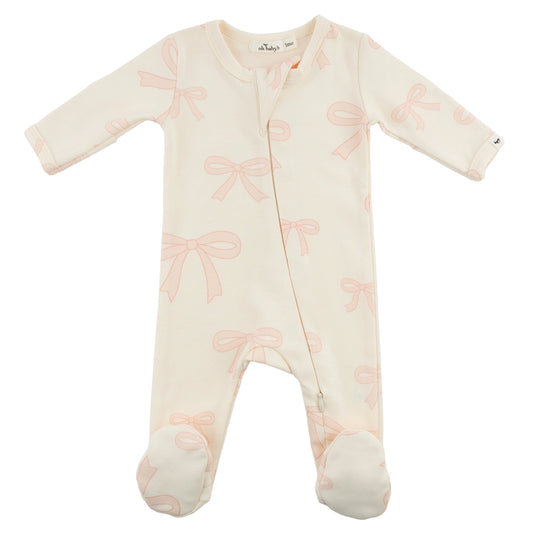 Big Bows Pink Footie