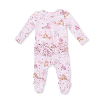 Princess Storytime Bamboo Ruffle Footie + Bow Set