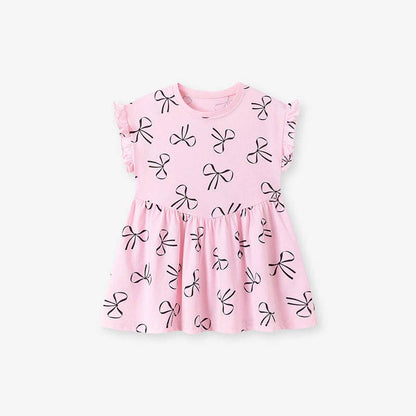 Coquette Print Pink Flutter Dress