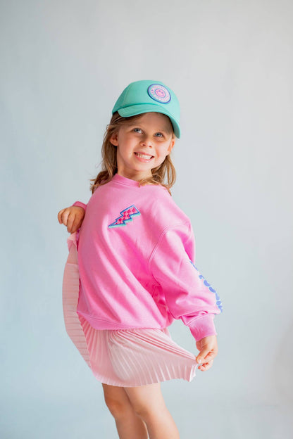 Anything is Possible Lightning Sweatshirt in Berry