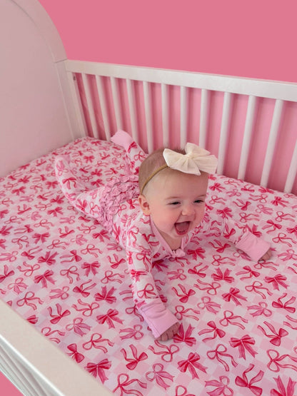 Bow Checkered Charm Dream Ruffle Romper