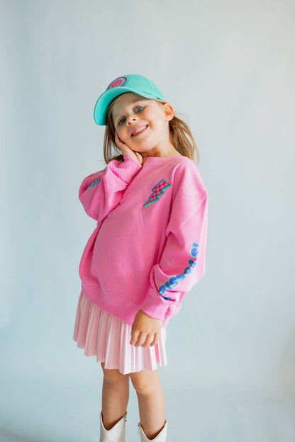 Anything is Possible Lightning Sweatshirt in Berry