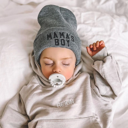 Mama's Boy Gray Beanie