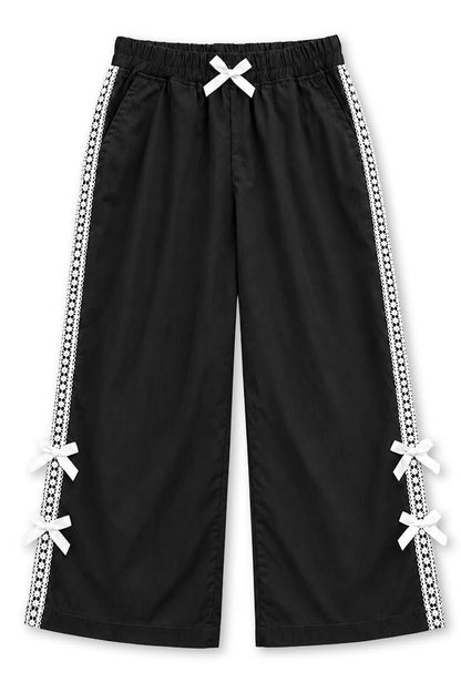 Black Track Pant with Bows