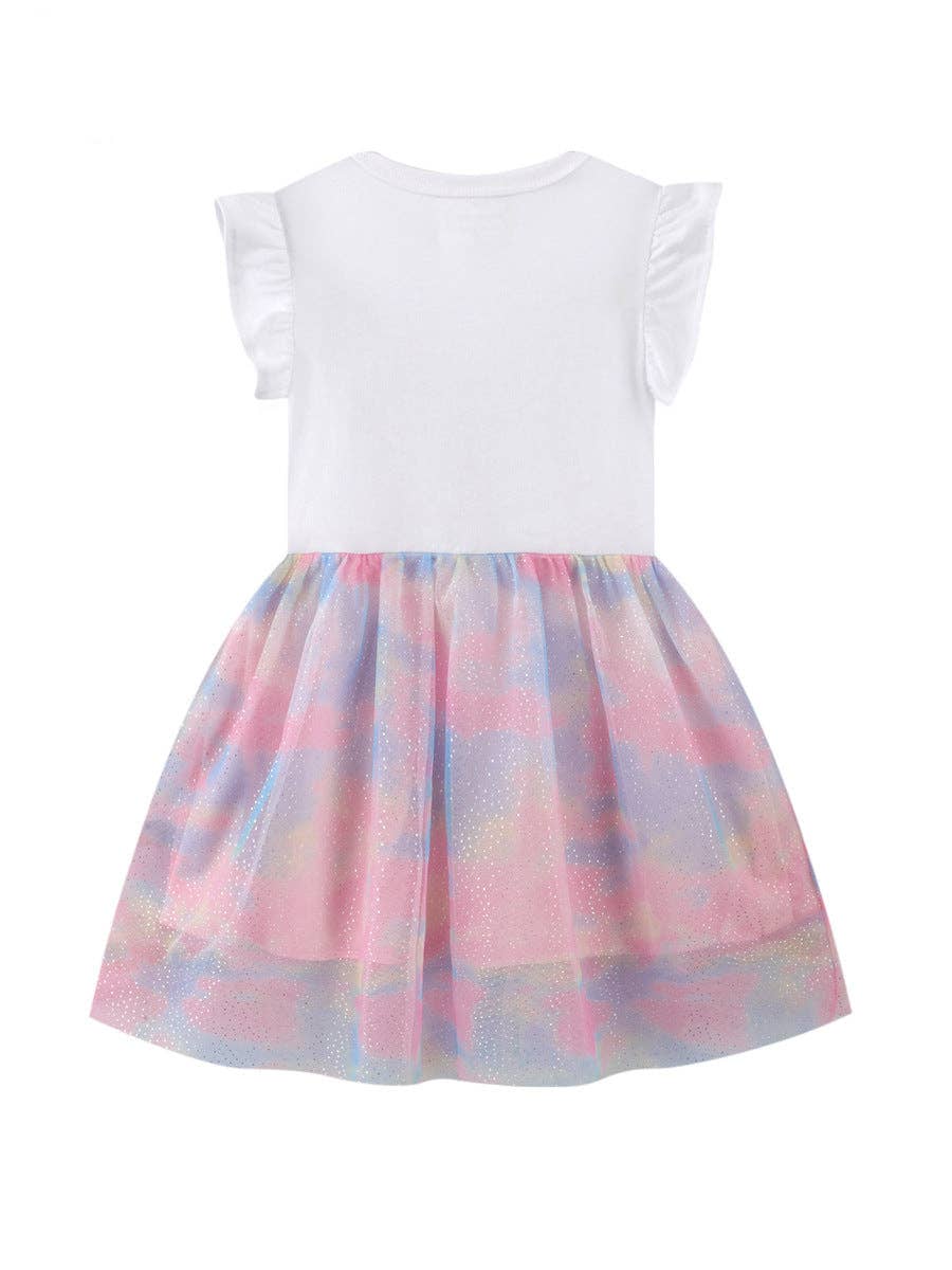pastel rainbow toddler dress Pastel Glitter Tulle Dress - Rainbow Sleeveless Dress for Girls | Toddler Birthday or Fairy Costume Outfit | Sizes 1.5 to 7