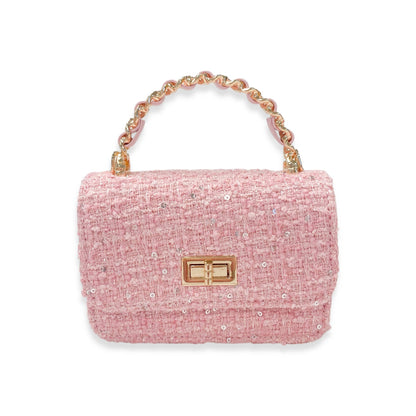 Pink Tweed & Sequins Purse
