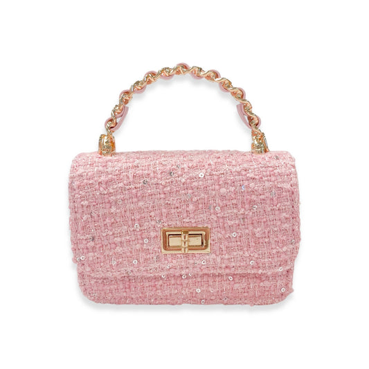 Pink Tweed & Sequins Purse