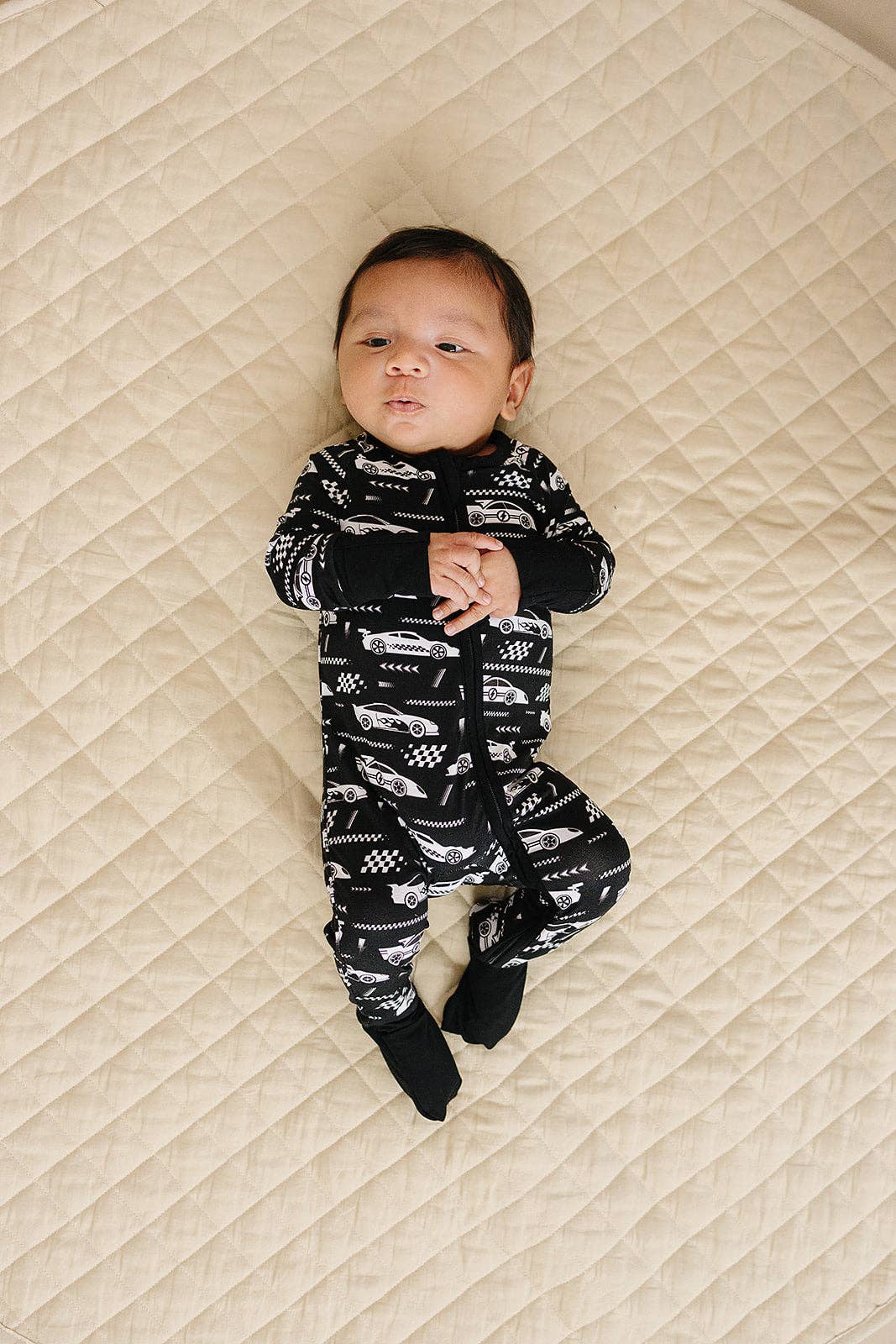 Race Cars Bamboo Zip Romper
