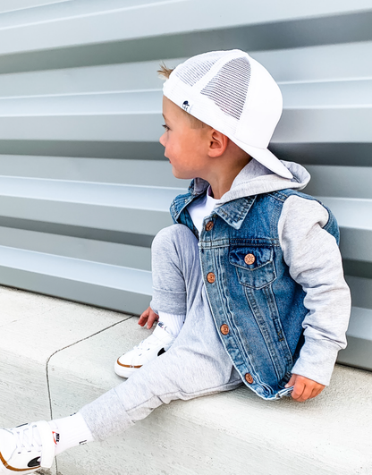 Grey Hooded Denim Jacket