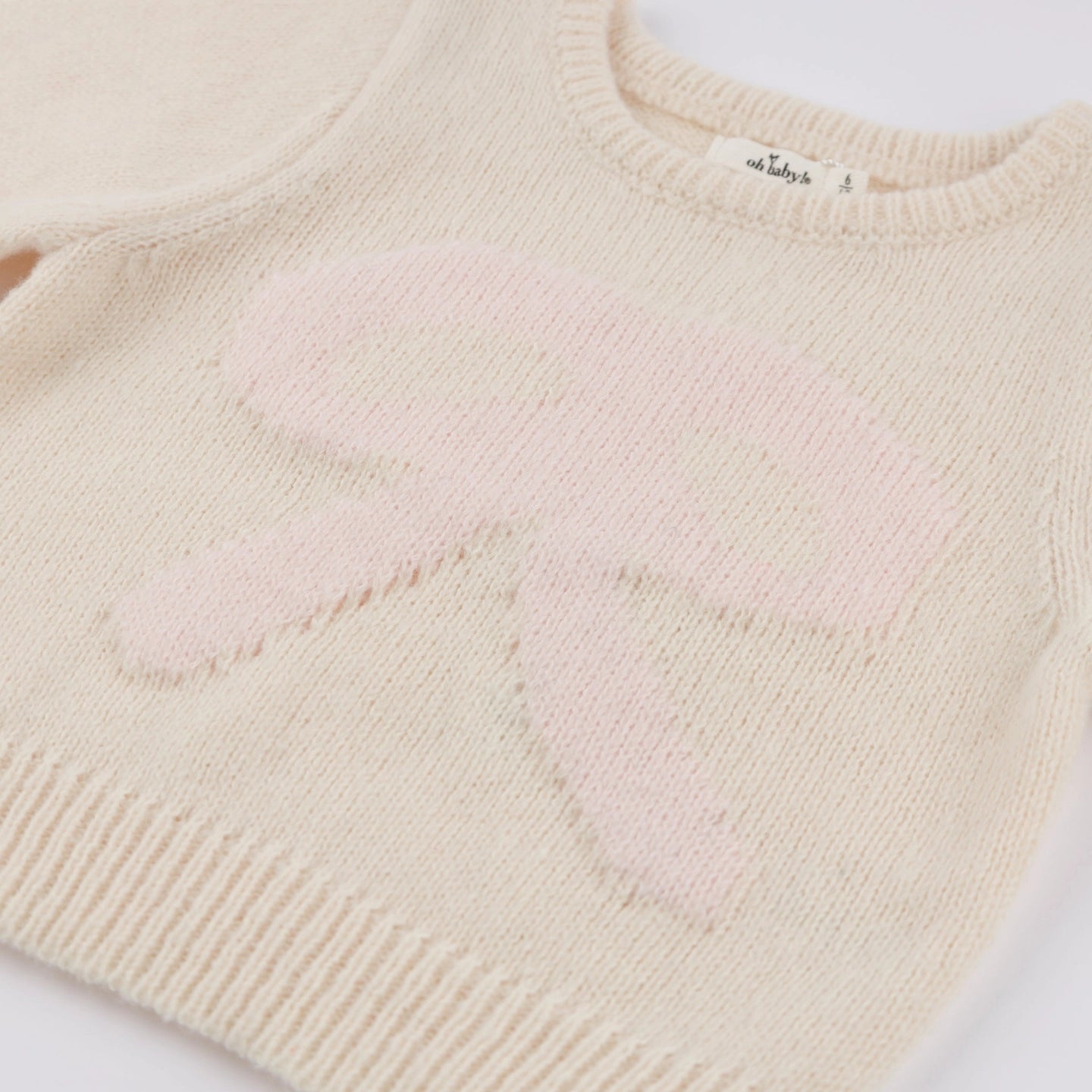 Baby Pink Bow Crew Neck Sweater