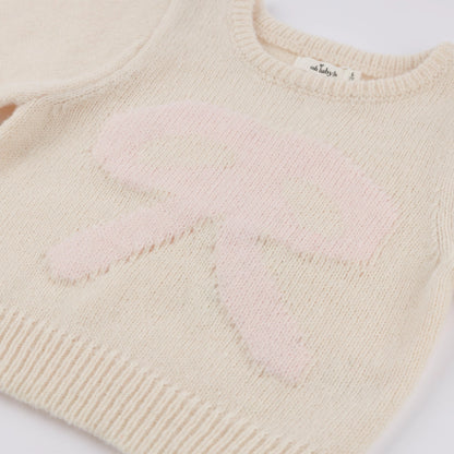 Baby Pink Bow Crew Neck Sweater