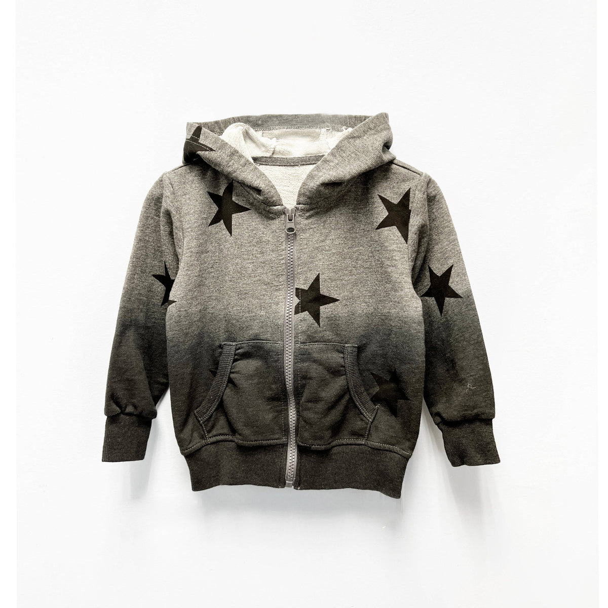 Gray Ombré Star Zip Hoodie Set