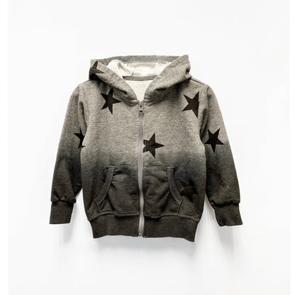 Gray Ombré Star Zip Hoodie Set