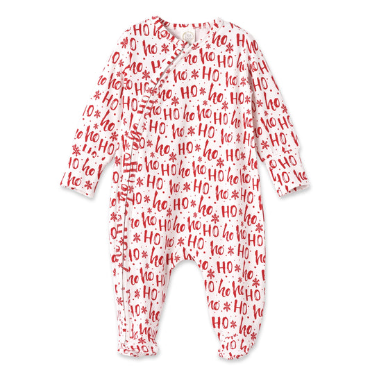 Ho Ho Ho Bamboo Zipper Footie