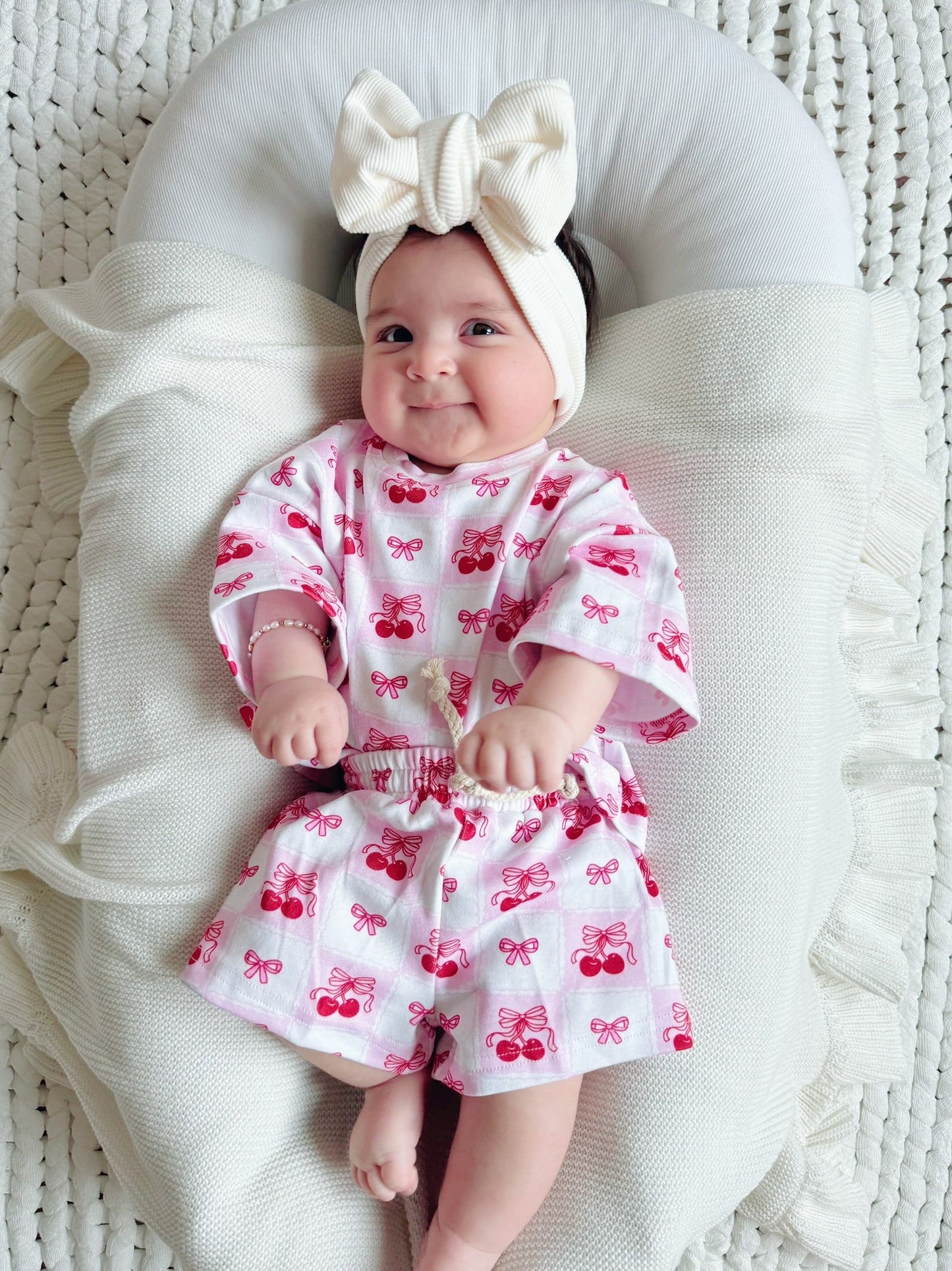 Checkered Cherry Shorts Set