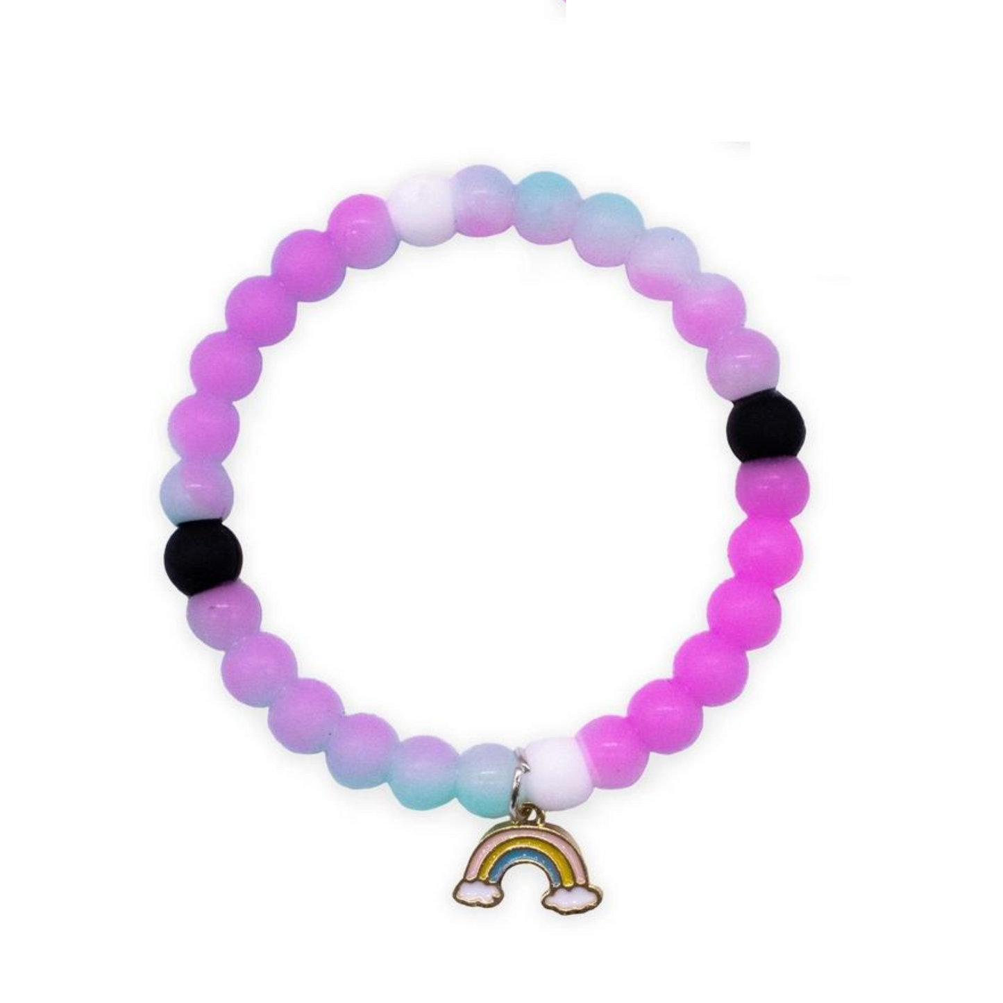 Tie Dye Glow Bubble Bracelet with Charm